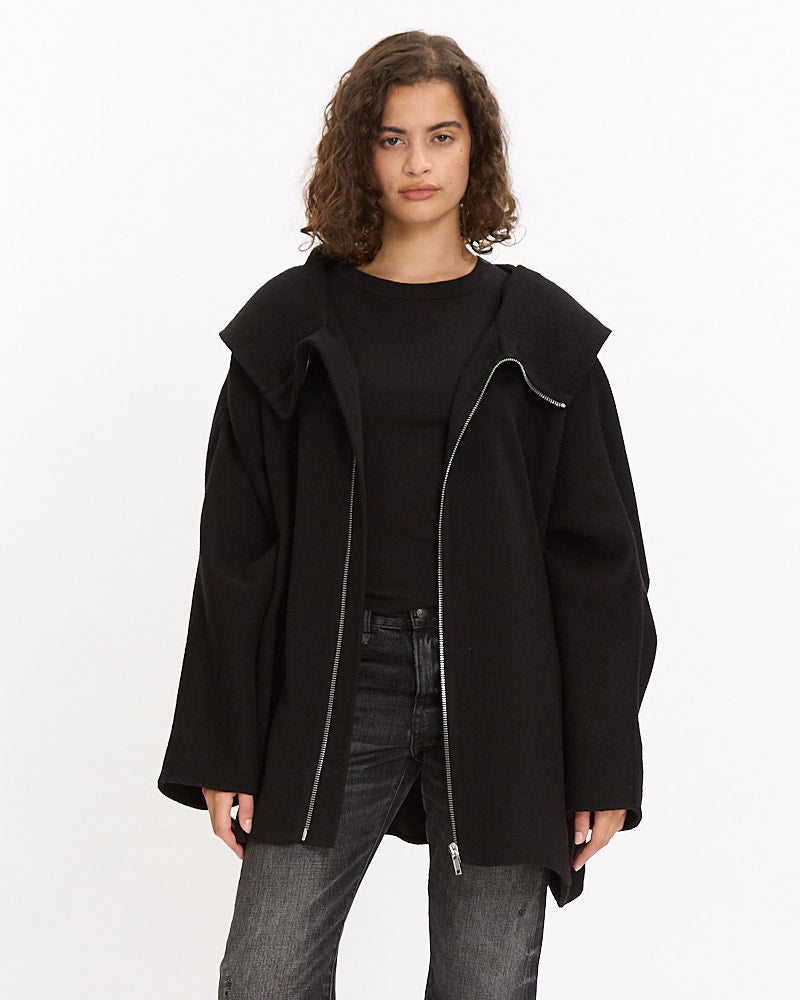 Rick Owens Zipfront Hooded Jkt in black