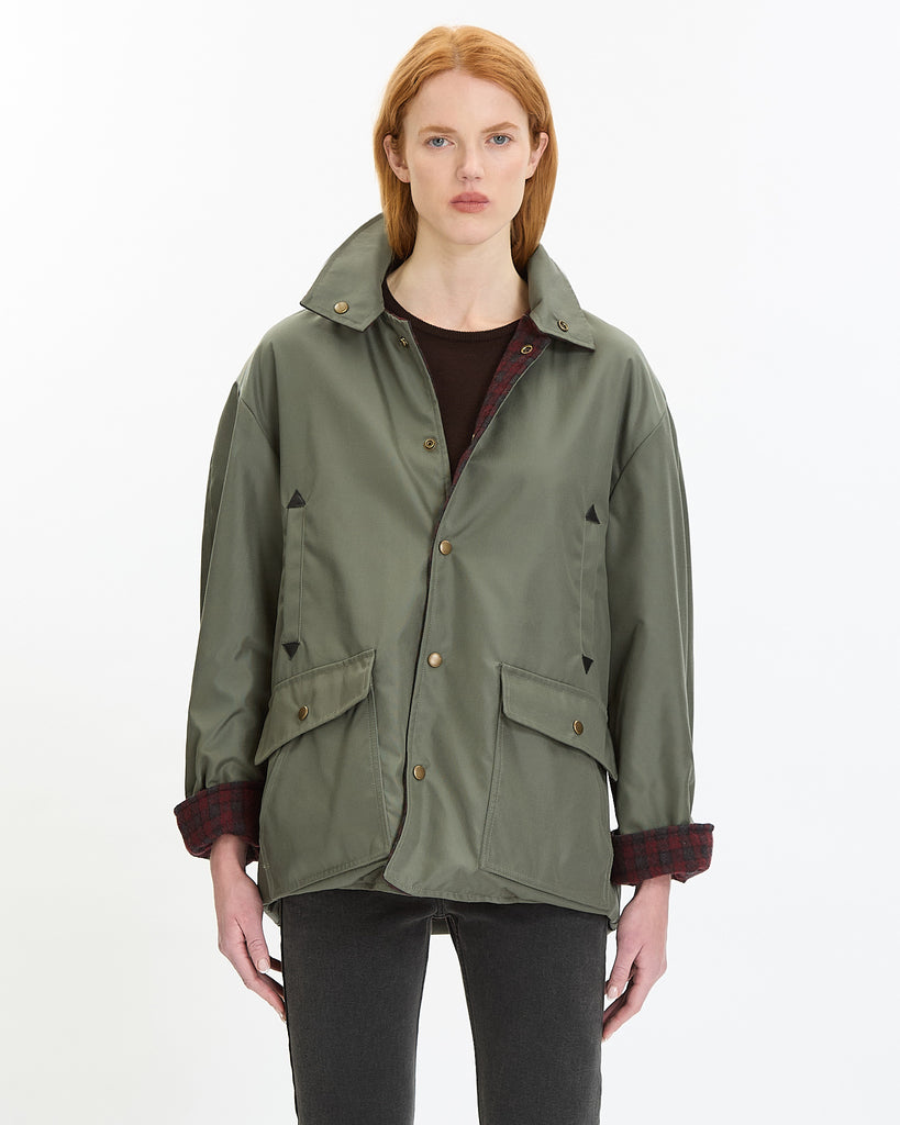 Maison Margiela Reversible Jacket in red plaid/camo