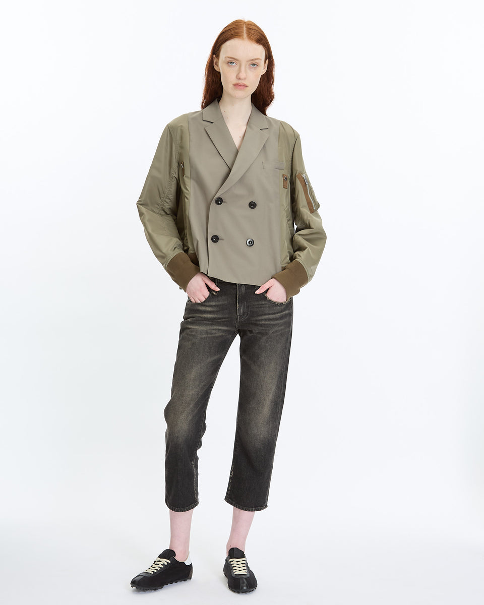sacai 国内買付 Wool Silk Suiting x Nylon Twill Jacket Wool Silk Suiting x Nylon Twill Jacket | sacai Official