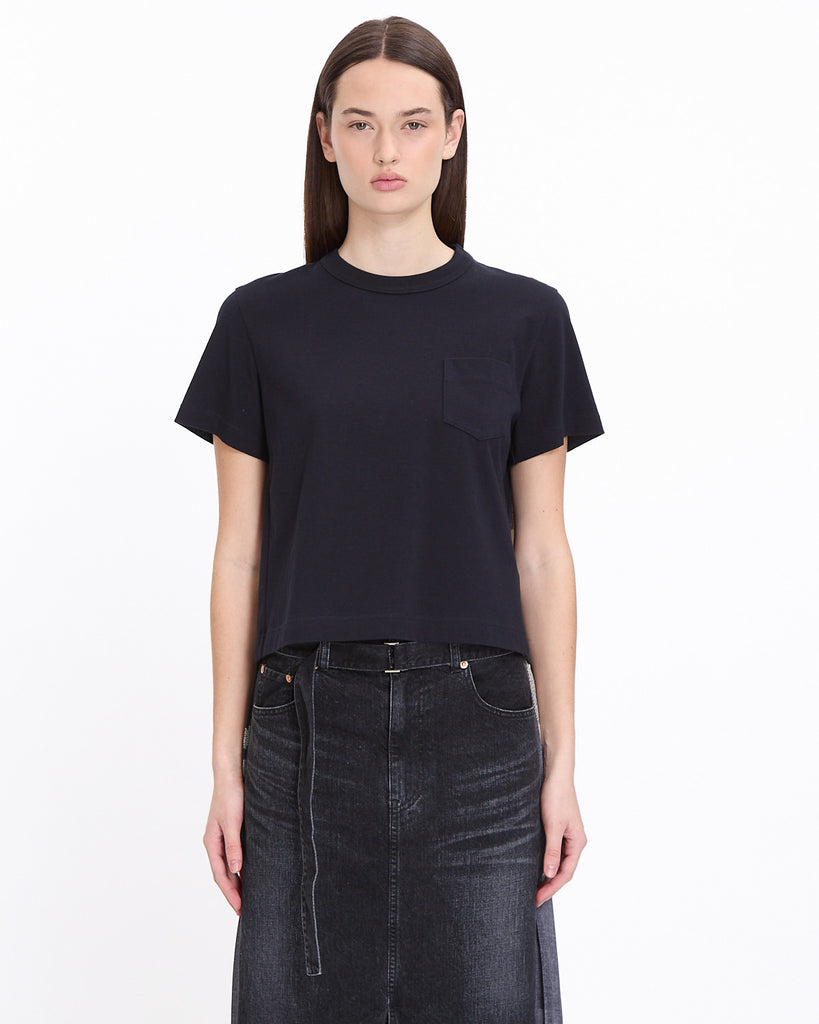 Sacai Plaid Print Jersey T-Shirt