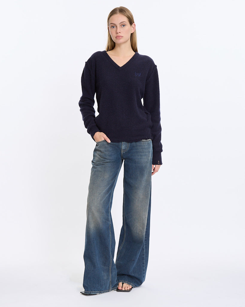 Balenciaga Laurel Inside Out V-Neck Sweater