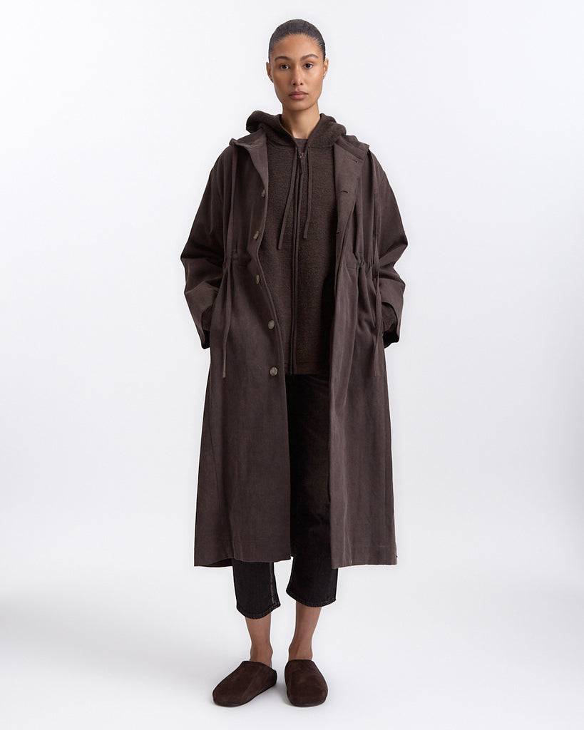 Lauren Manoogian Hood Trench in washed coal