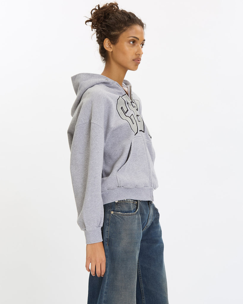 Balenciaga Fit Zip Up Hoodie in heather grey