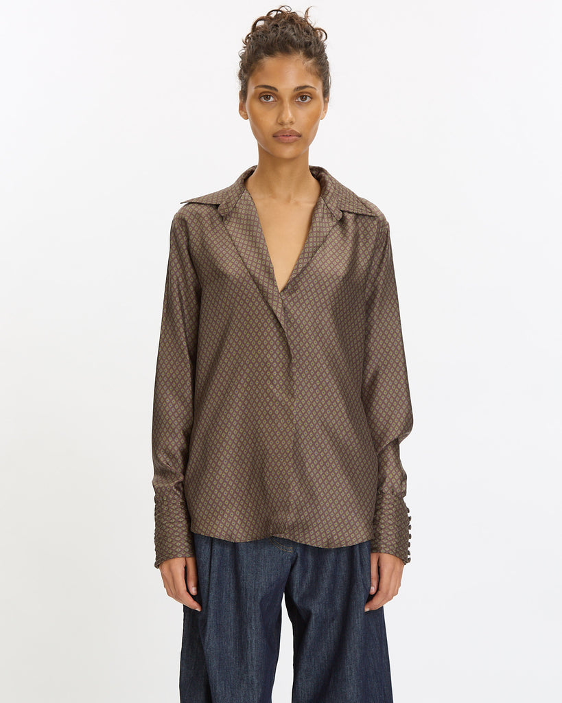 Dries Van Noten Celinta Shirt in brown