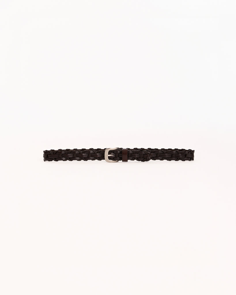 The Row Cord Belt in dark brown