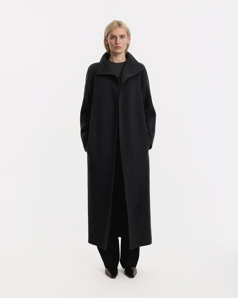 Khaite Romare Coat in charcoal