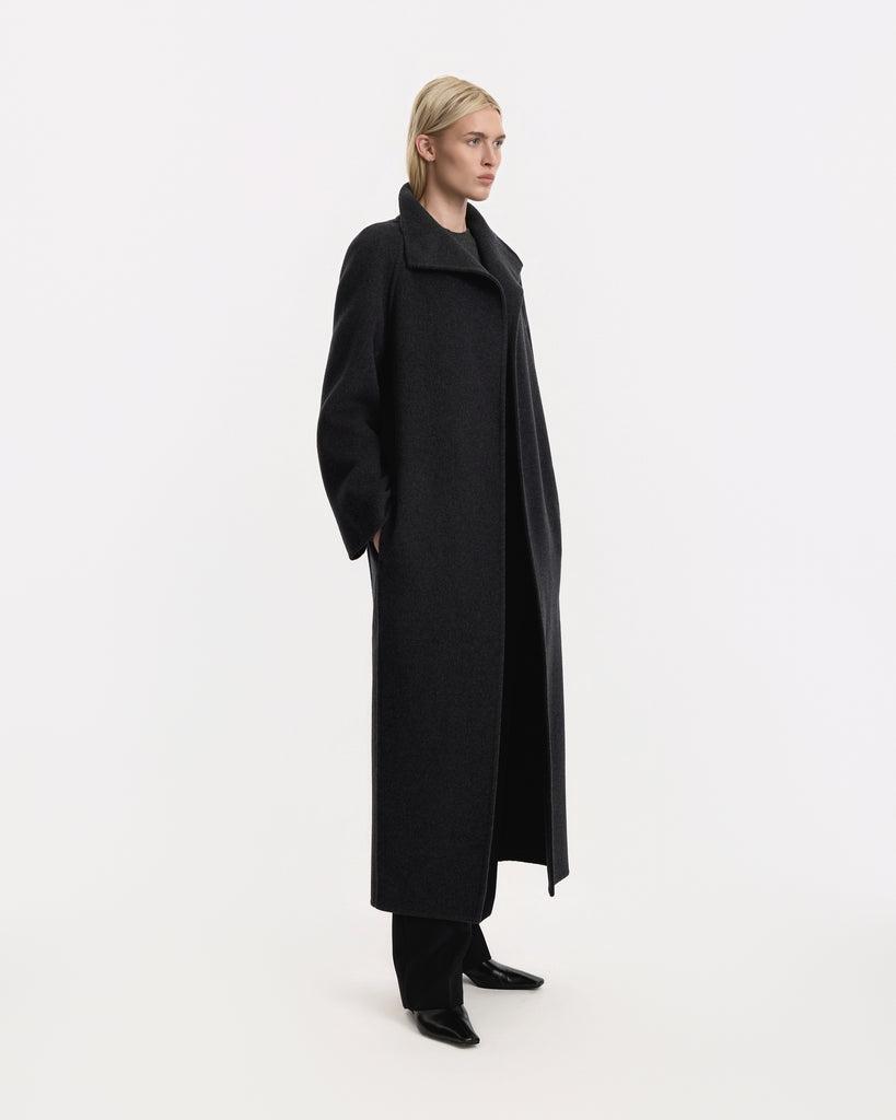 Khaite Romare Coat in charcoal