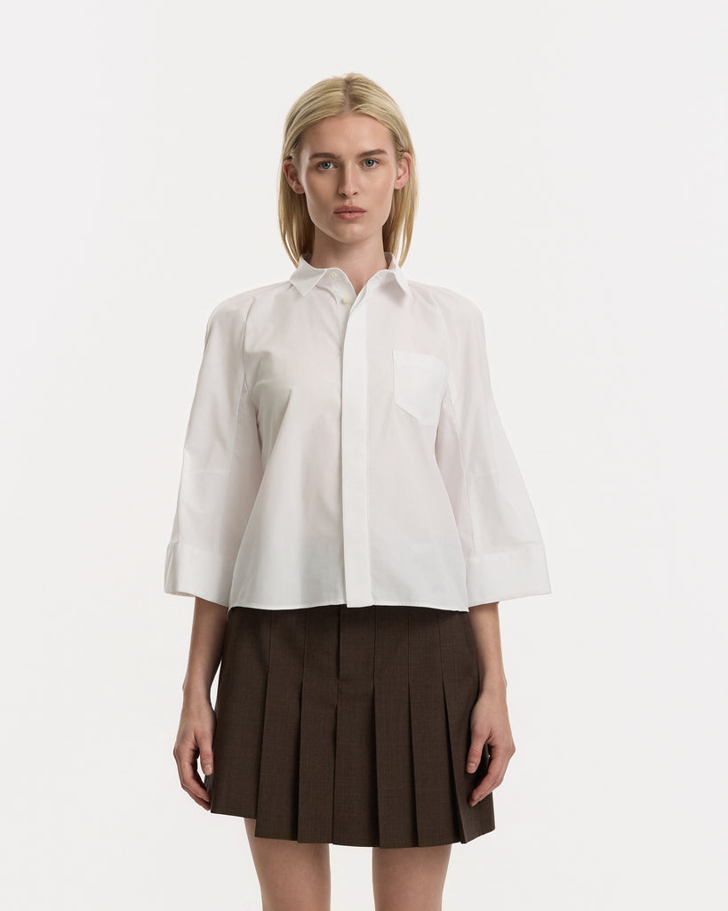 Sacai Poplin Shirt in white 