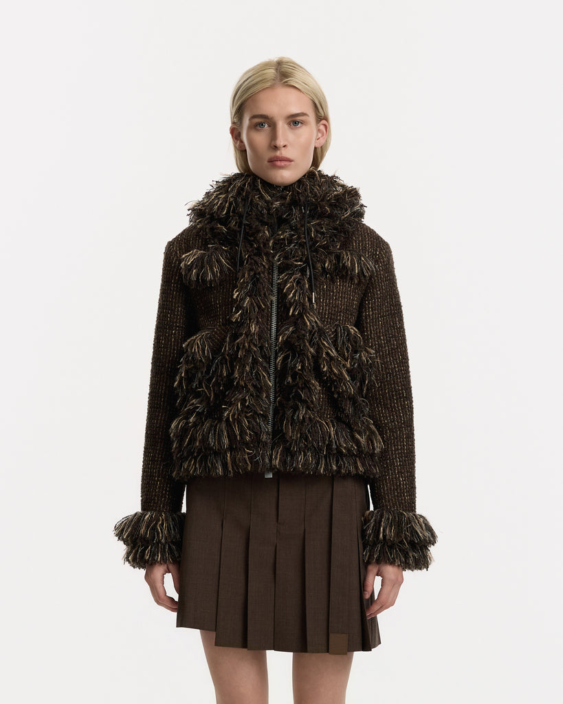 Sacai Tweed Jacket in brown