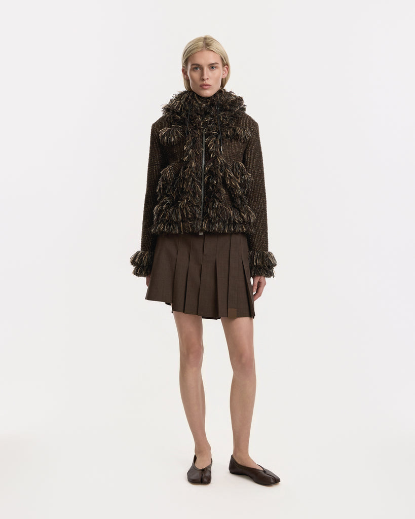 Sacai Tweed Jacket in brown