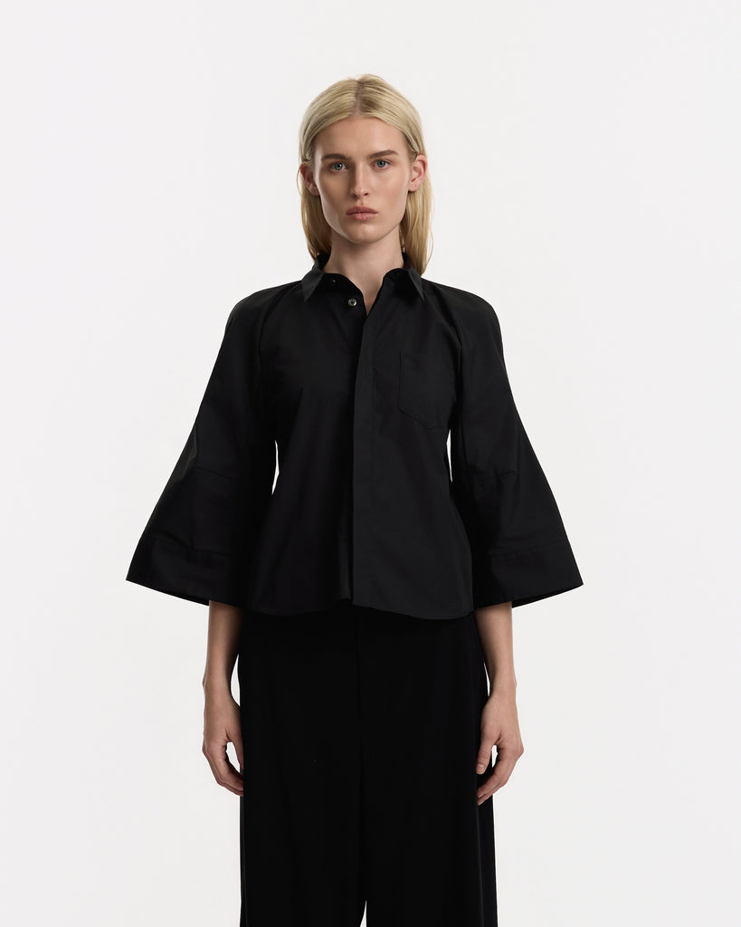 Sacai Poplin Shirt in black 