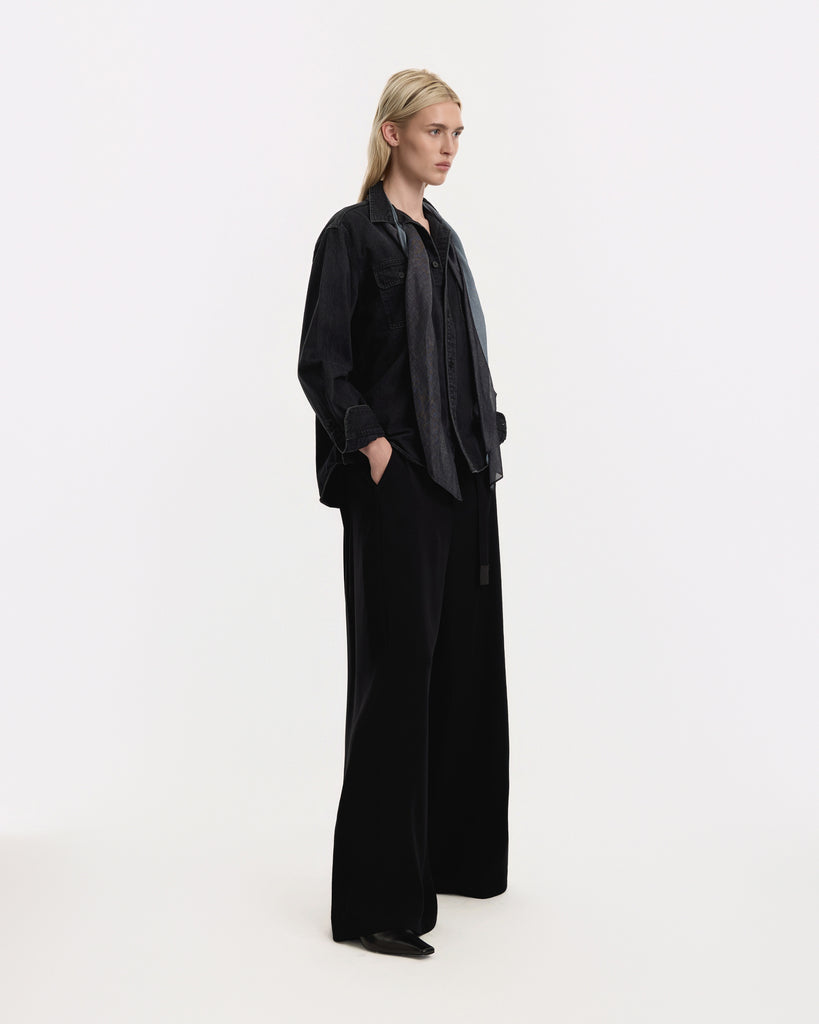 Sacai Denim Shirt in black