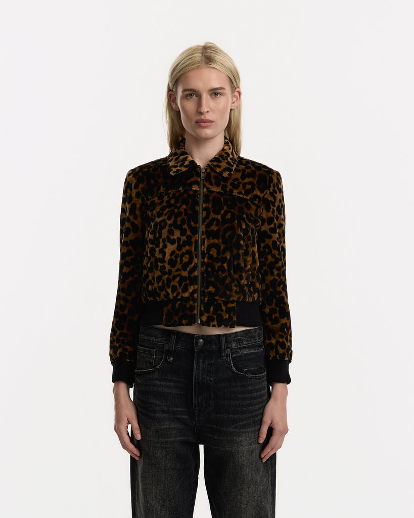 R13 Berlin Jacket in brown leopard