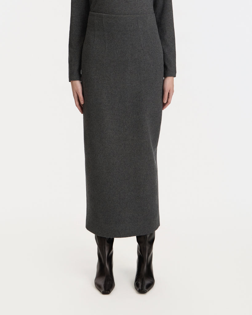 Khaite Loxley Skirt in charcoal 