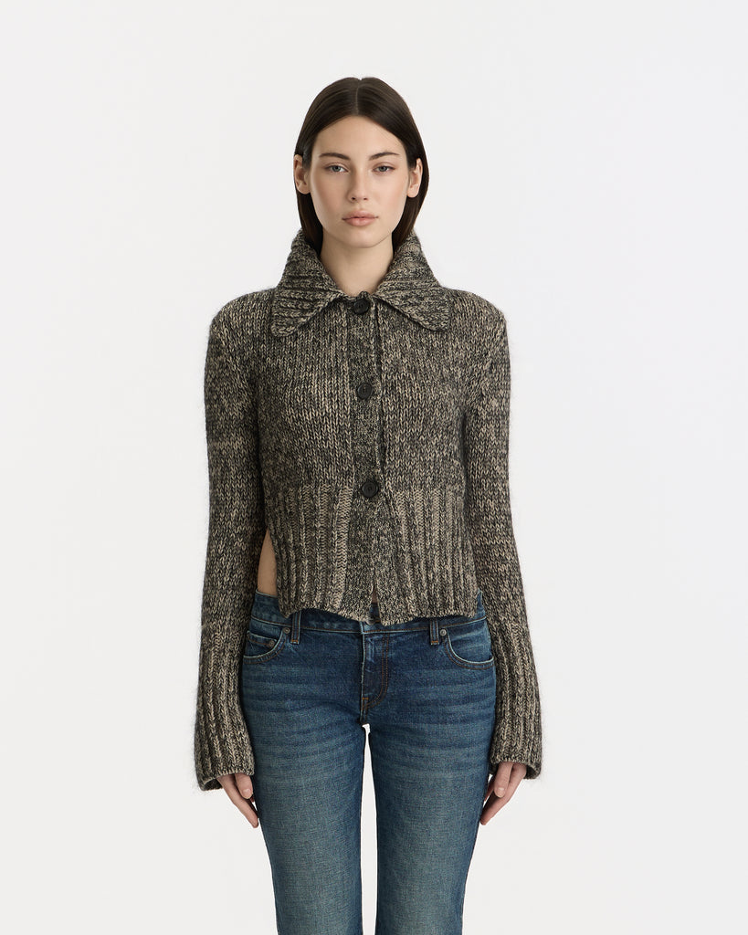 Khaite Takeo Cardigan in sepia/black