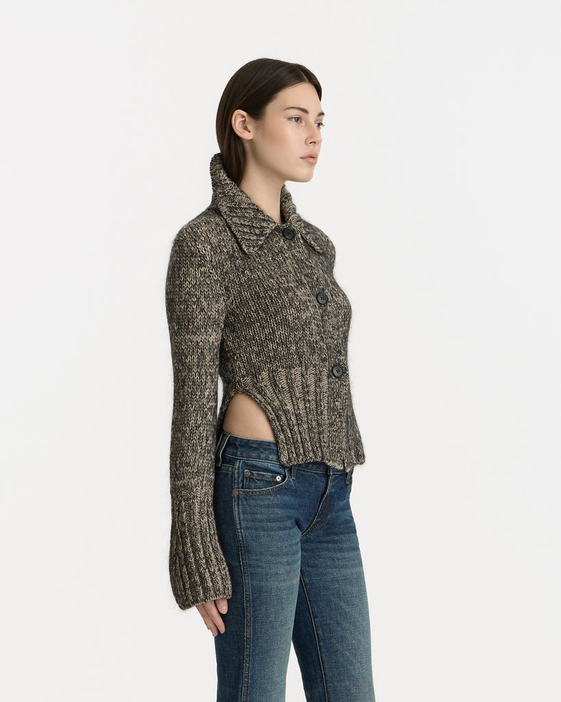 Khaite Takeo Cardigan in sepia/black
