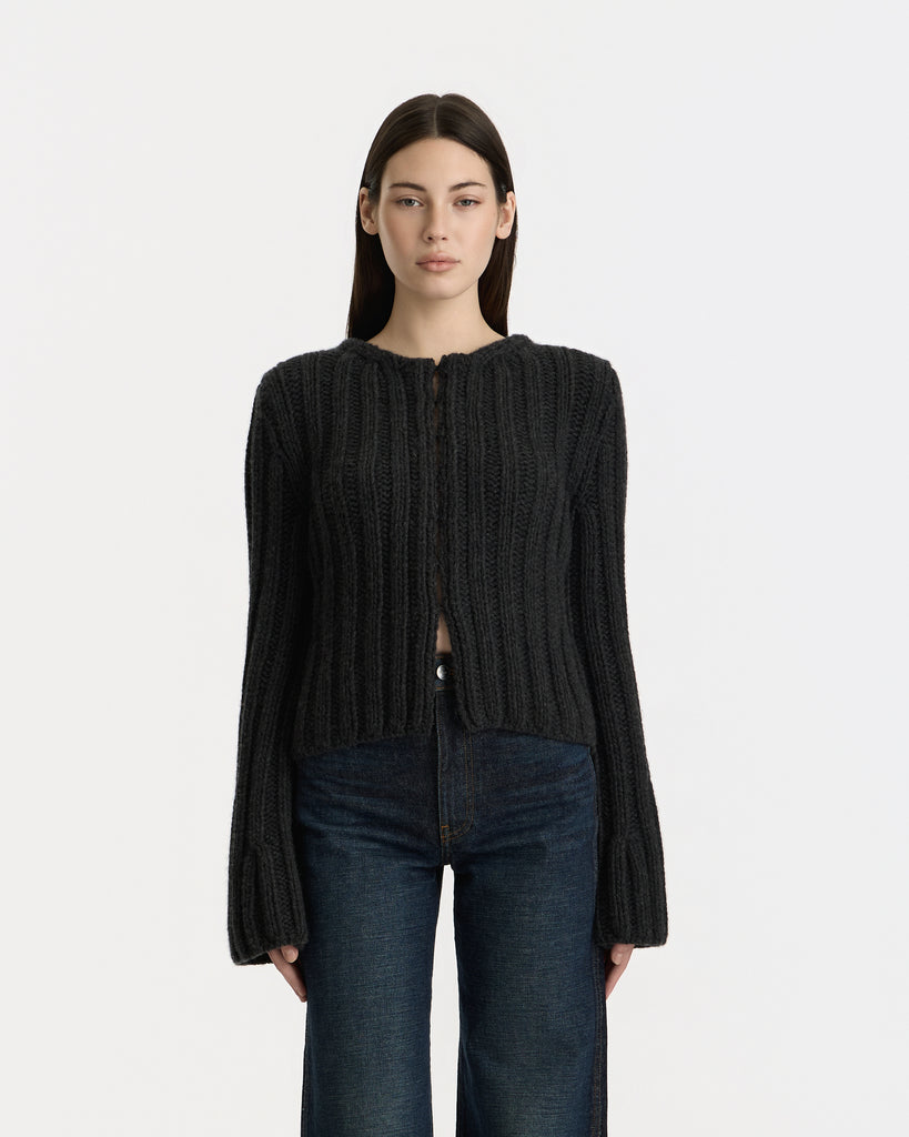 Khaite Janis Sweater in charcoal