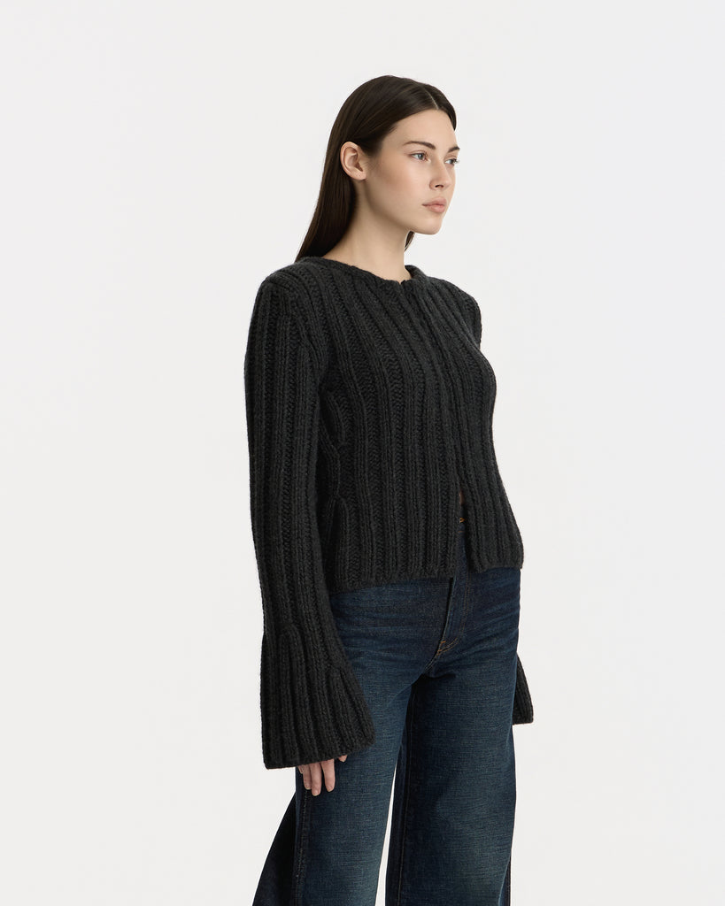 Khaite Janis Sweater in charcoal
