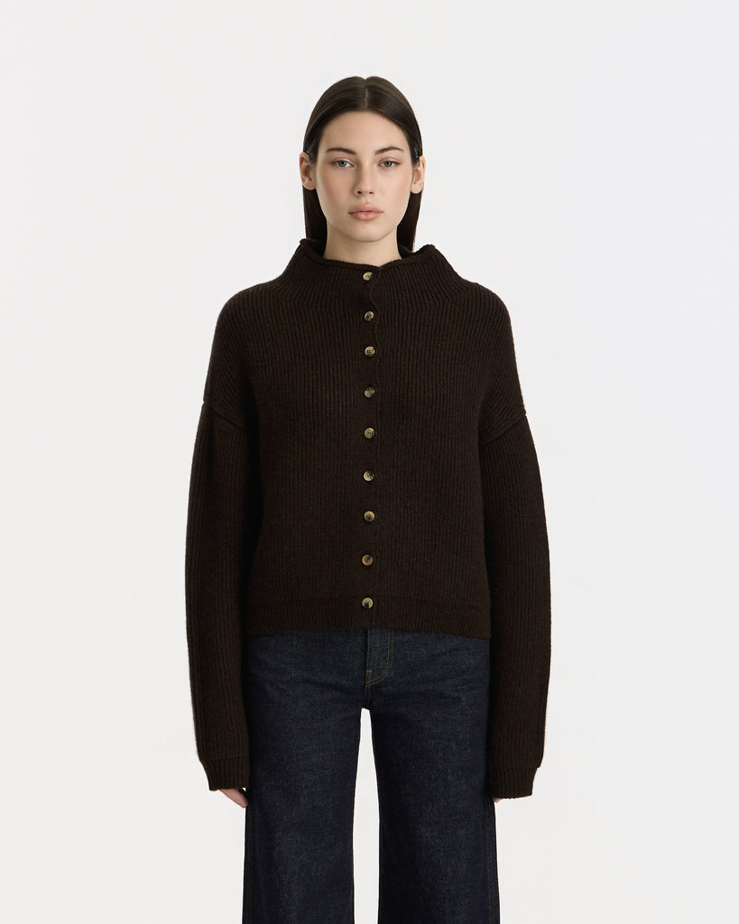 Khaite Marjorie Cardigan in bark