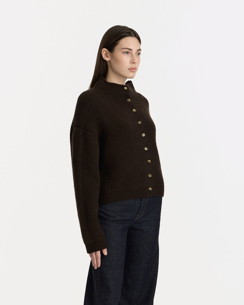 Khaite Marjorie Cardigan in bark