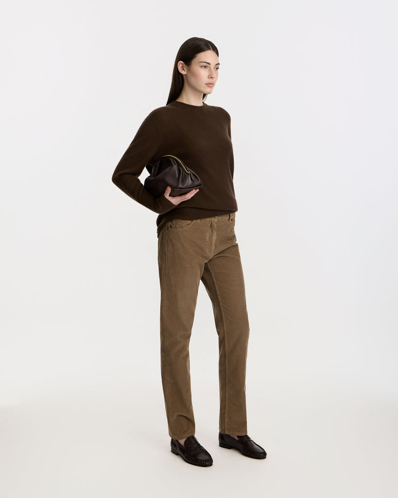 The Row Dinni Pant in brown linen