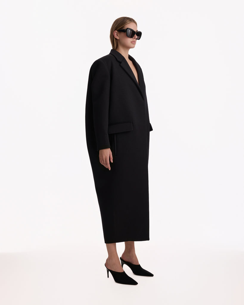 Balenciaga Long Sack Coat in black