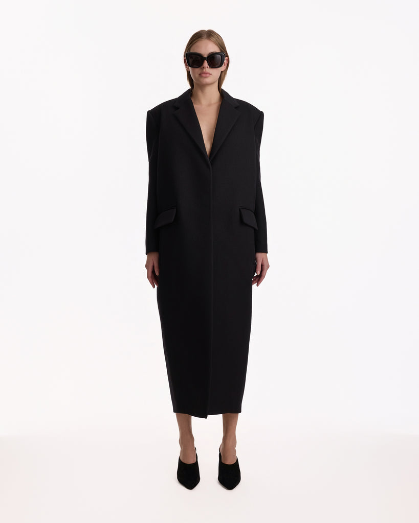 Balenciaga Long Sack Coat in black