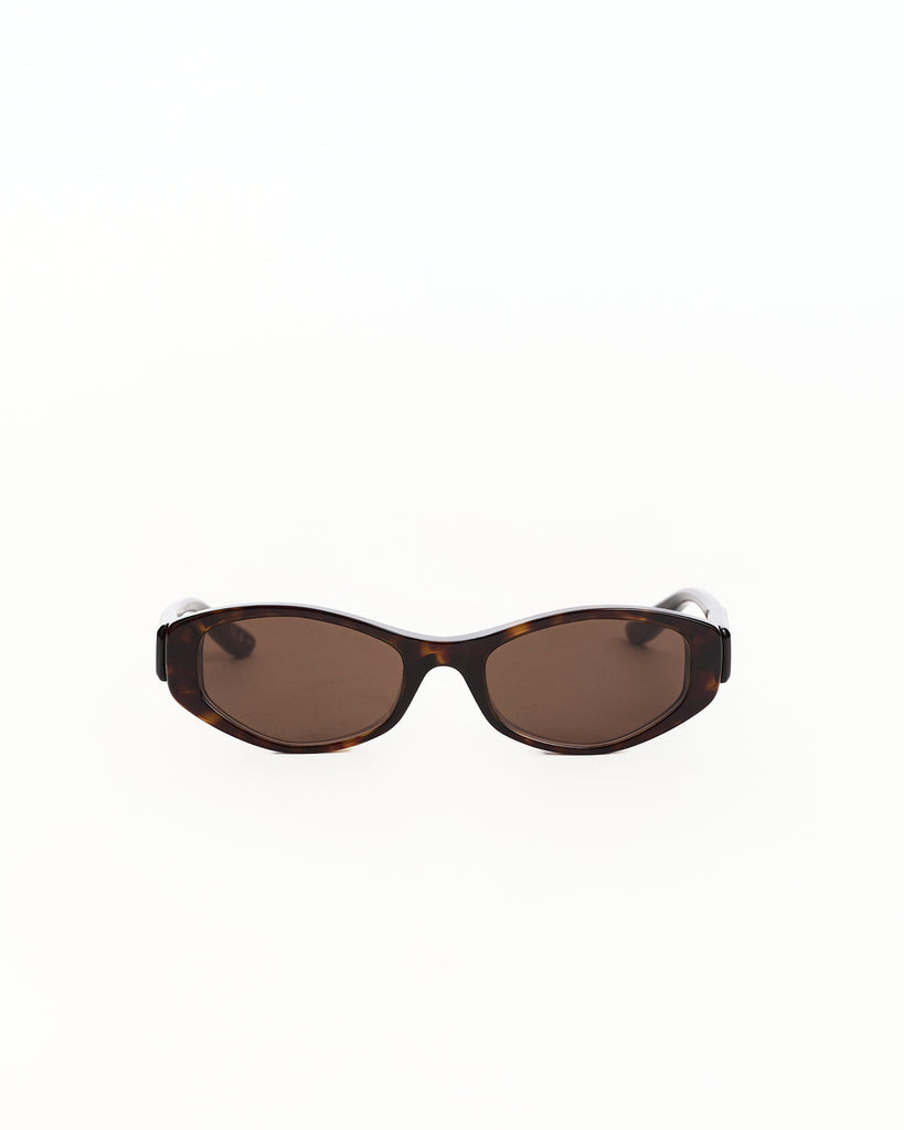 Balenciaga Nova Oval Sunglasses in dark havana