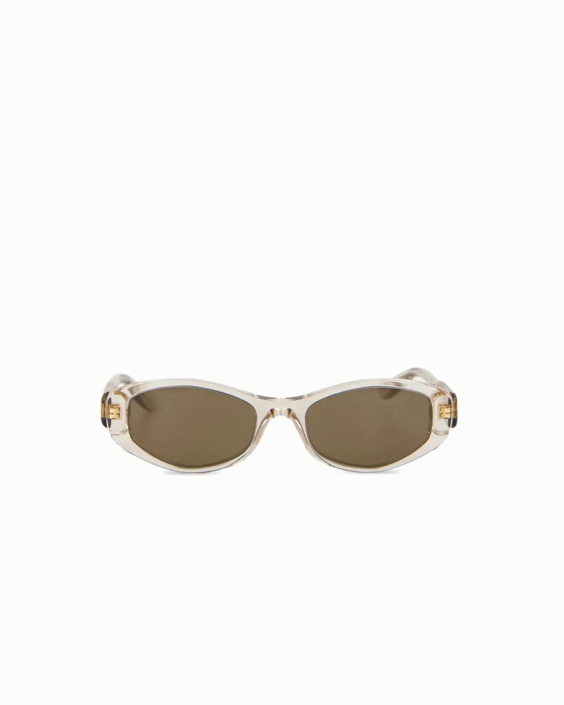 Balenciaga Nova Oval Sunglasses in transparent beige