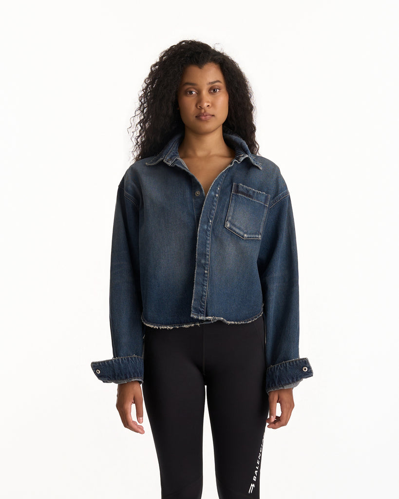 Balenciaga Standard Bomber Jacket in dark ocean