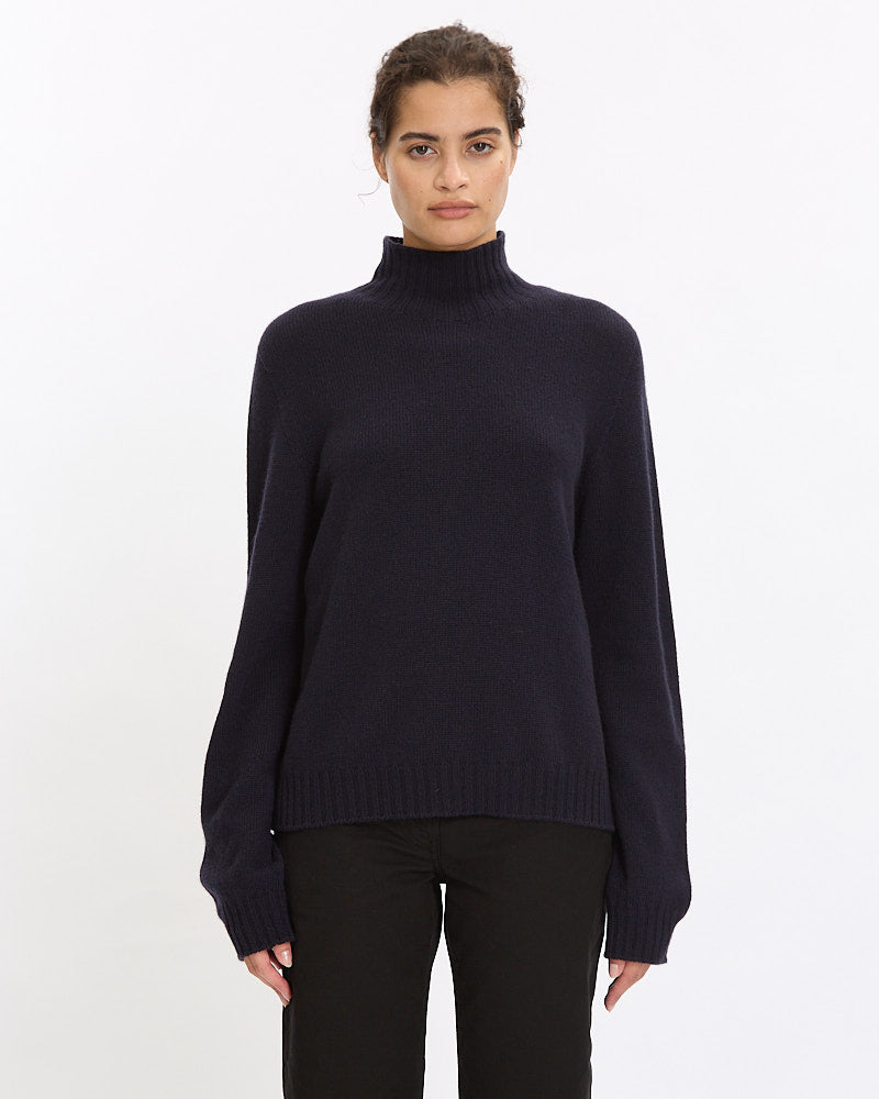 The Row Kensington Top in dark navy