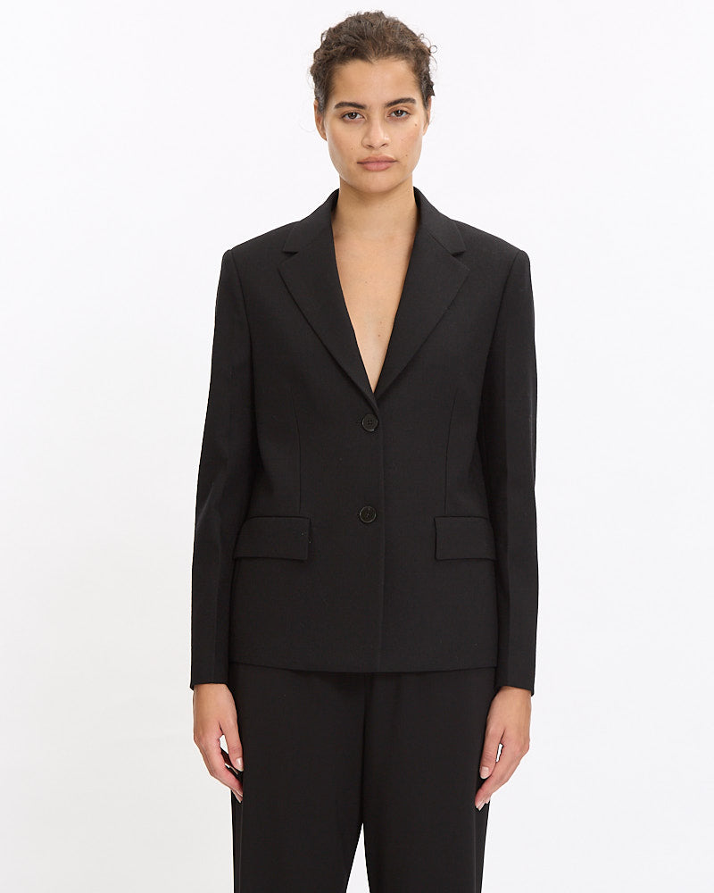 Jil Sander Wool Canvas Blazer in black
