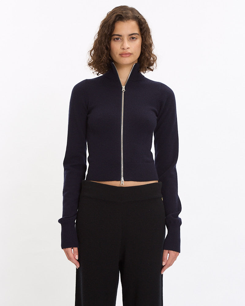 Extreme Cashmere N°302 Lemon Cardigan in navy