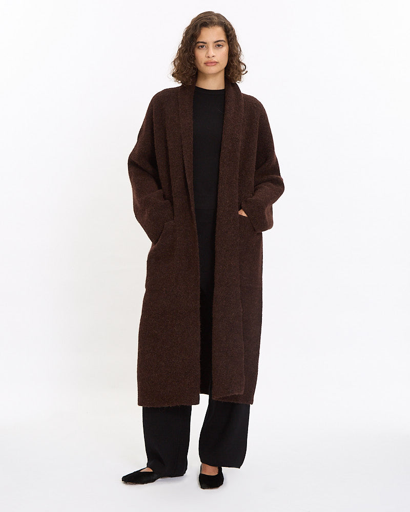 Lauren Manoogian Double Face Long Coat in merlot