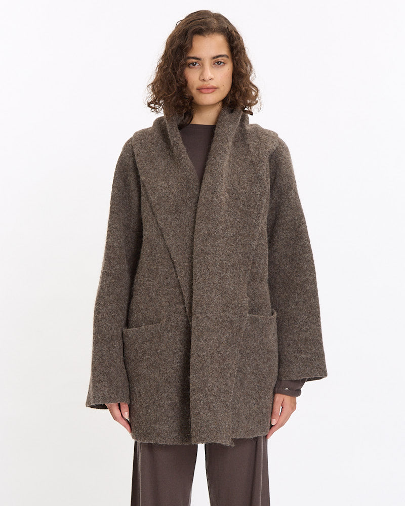 Lauren Manoogian Double Face Coat in grey taupe