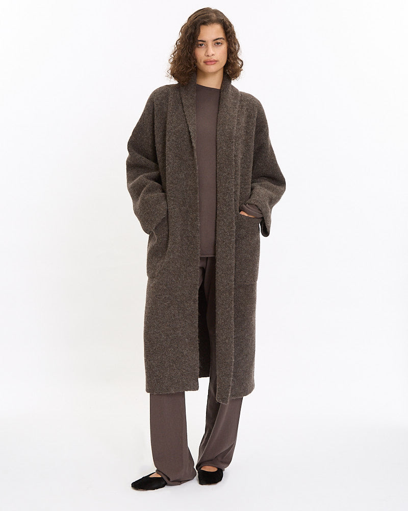 Lauren Manoogian Double Face Long Coat in grey taupe