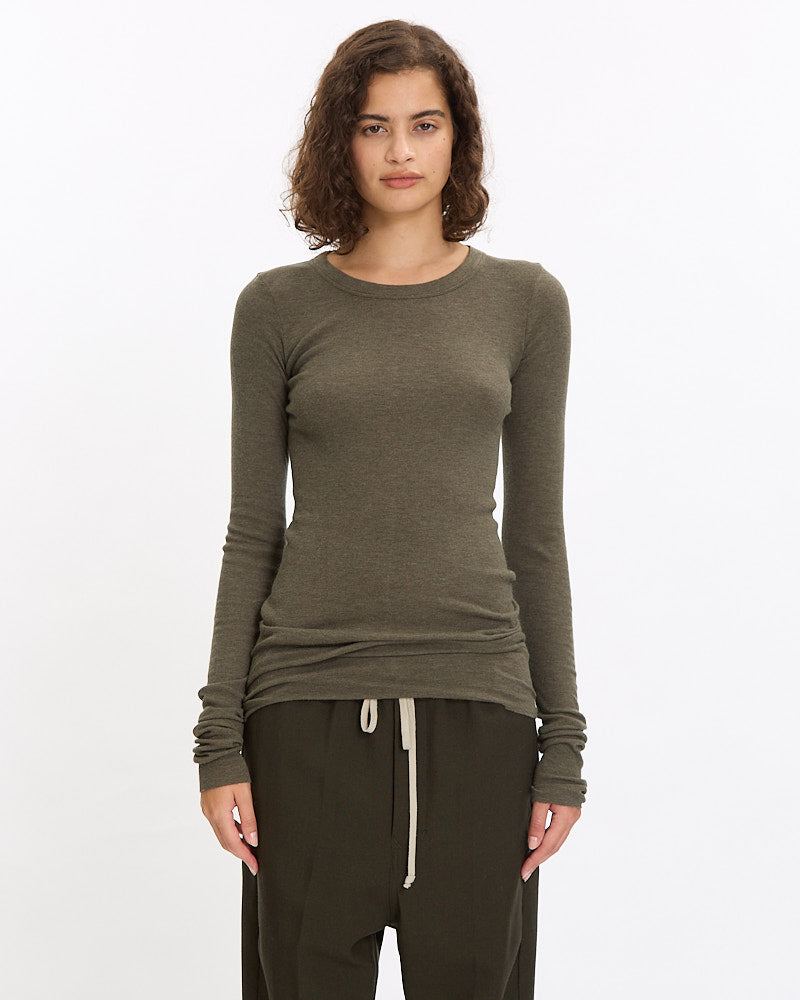 Rick Owens Ribs LS T-Shirt in bosco