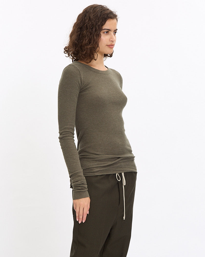 Rick Owens Ribs LS T-Shirt in bosco