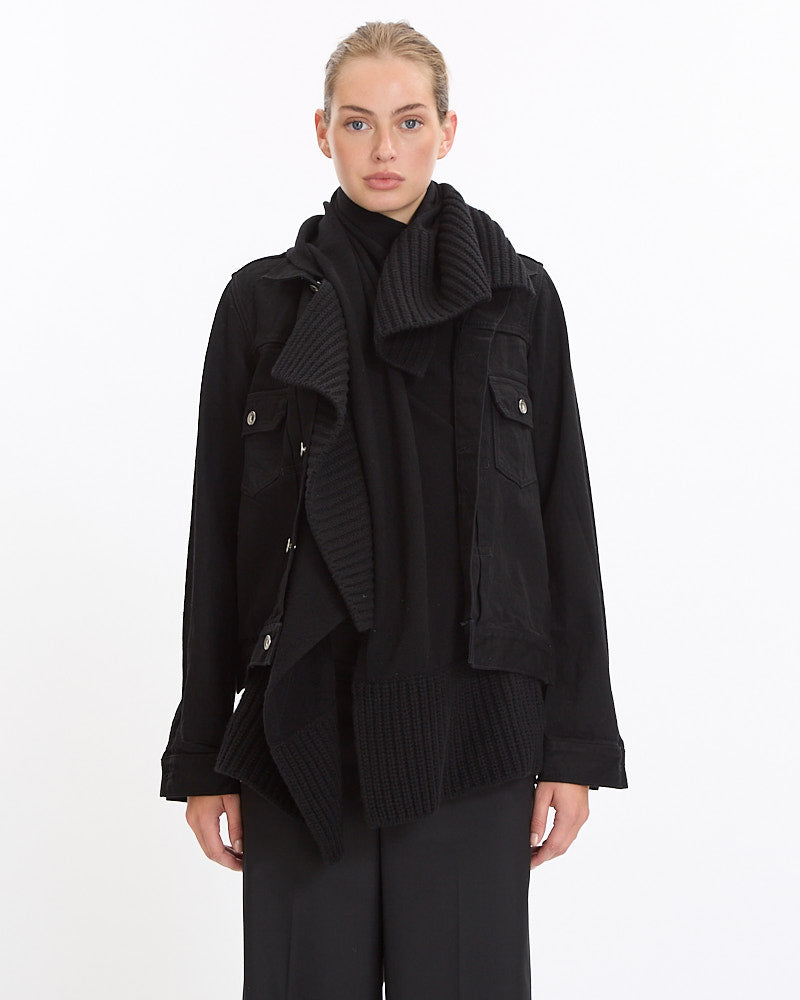 Sacai Denim X Wool Knit Jacket