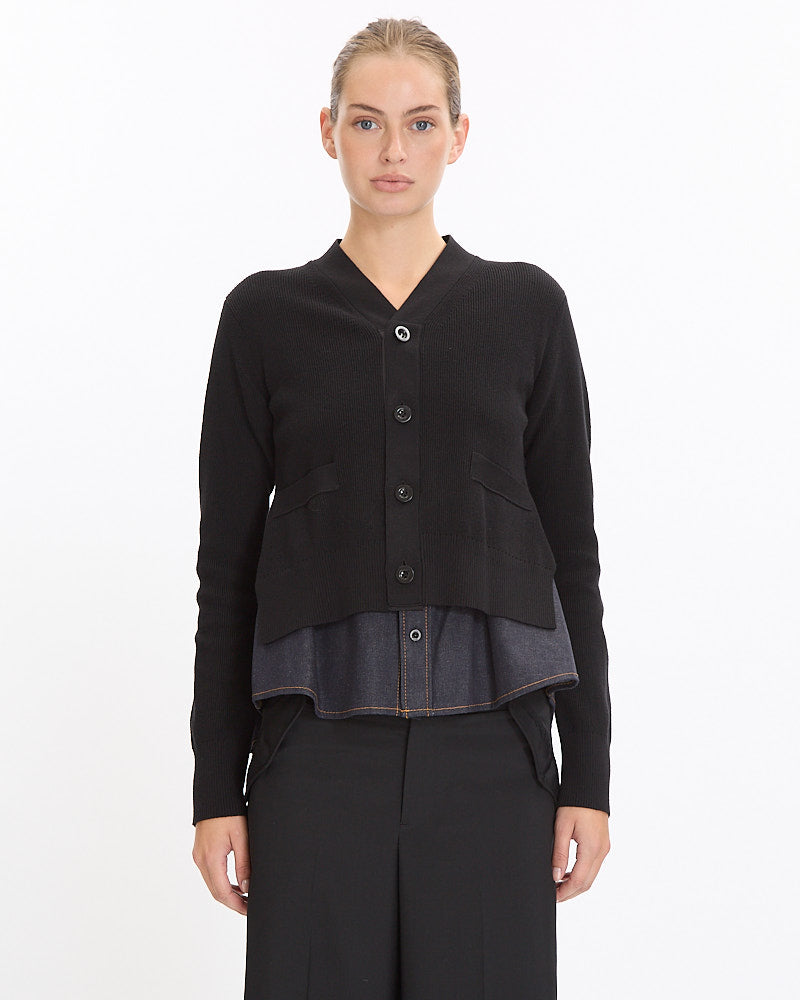 Sacai Denim x Knit Cardigan
