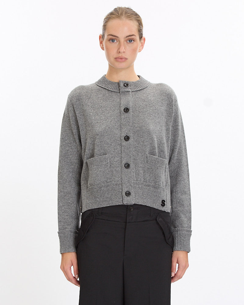 Sacai Wool Knit Cardigan in gray 