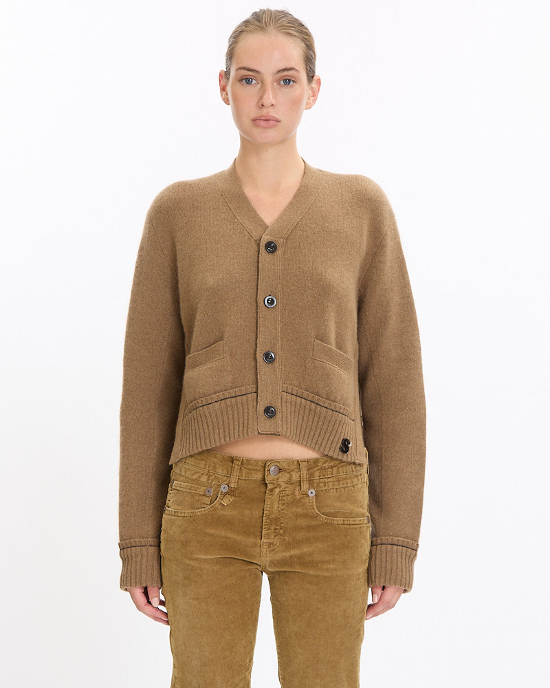 Sacai Cashmere Knit Cardigan in beige
