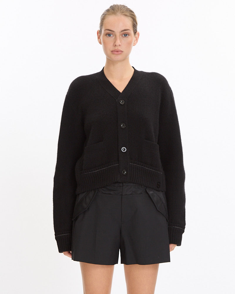 Sacai Cashmere Knit Cardigan in black