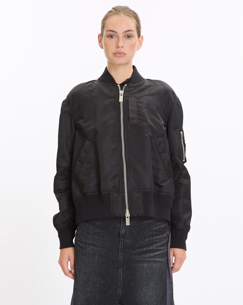 Sacai Nylon Twill Blousen in black