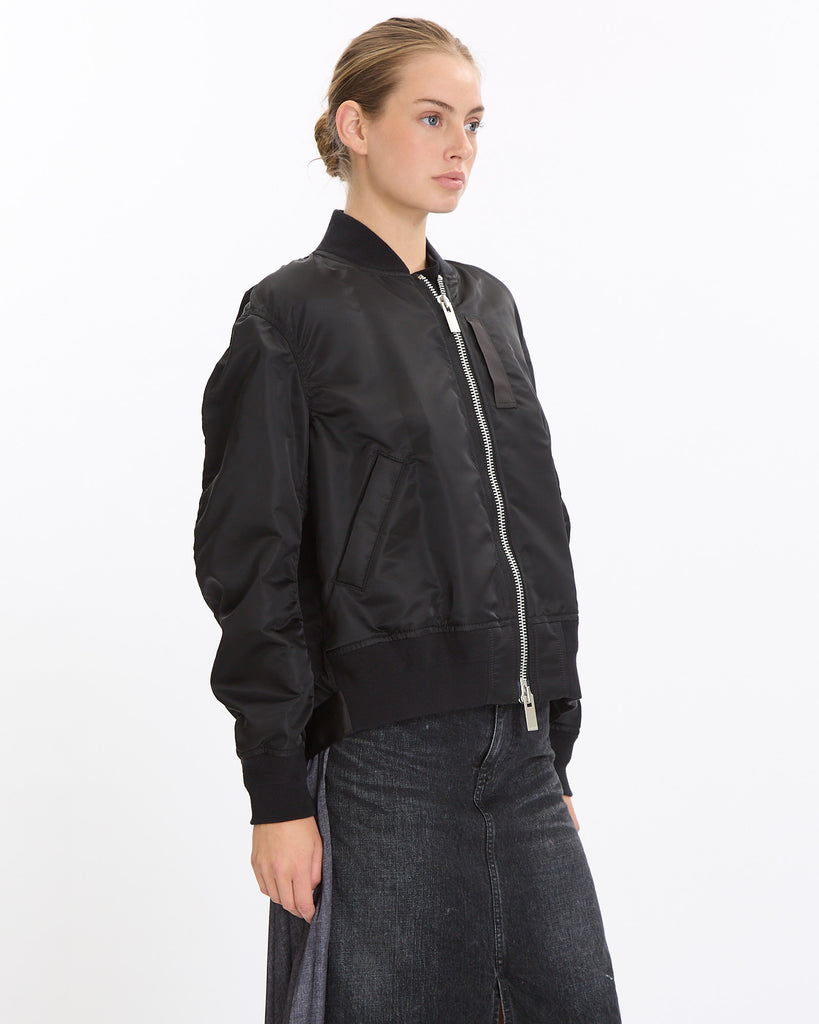 Sacai Nylon Twill Blousen in black