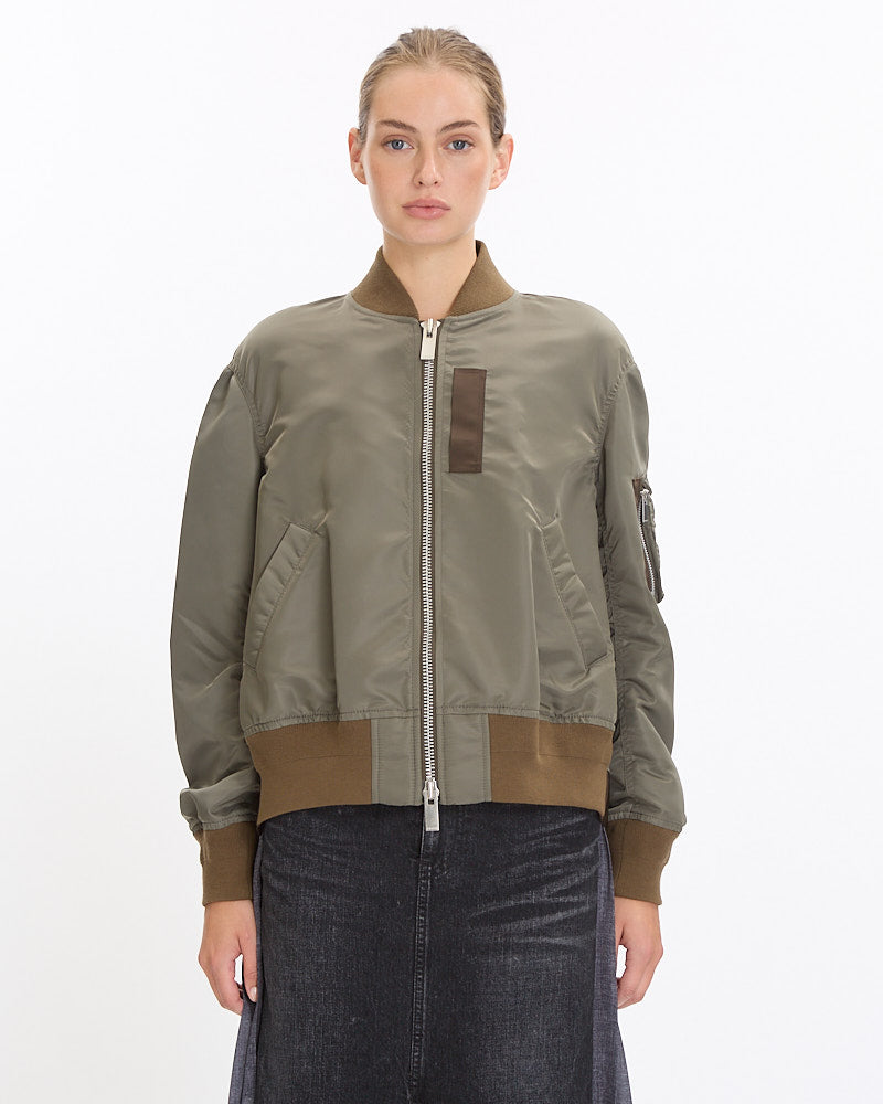 Sacai Nylon Twill Blousen in taupe