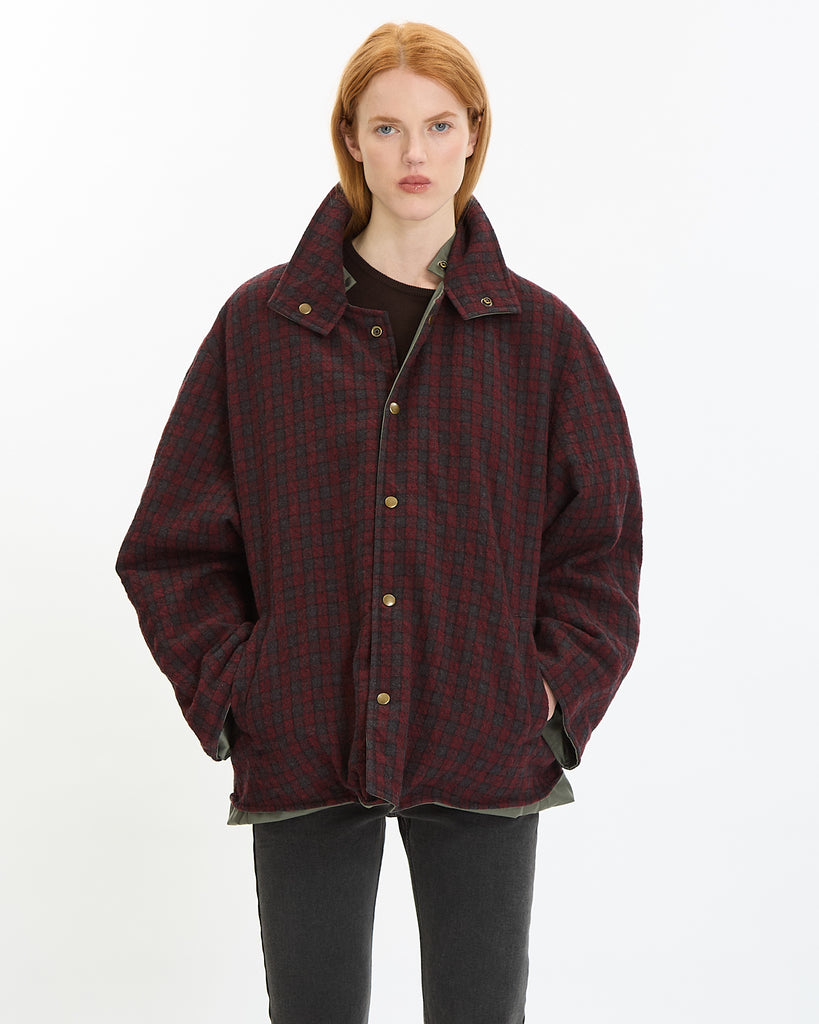 Maison Margiela Reversible Jacket in red plaid/camo