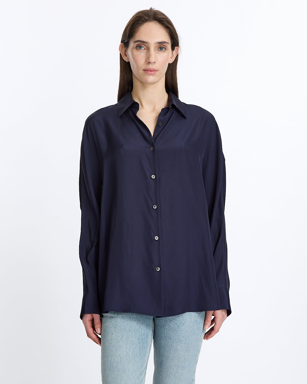 【関税&送料込】Dries Van Noten Navy Blue Cotton Oversize He Cotton jersey T-shrit in blue - Dries Van Noten | Mytheresa