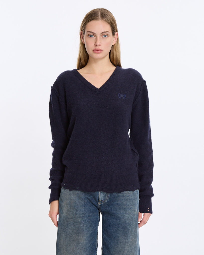 Balenciaga Laurel Inside Out V-Neck Sweater
