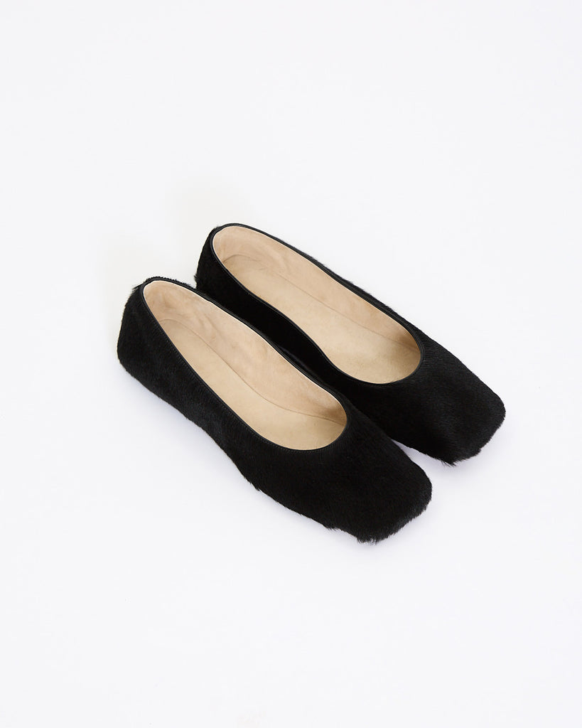 The Row Square Pony Ballet in black